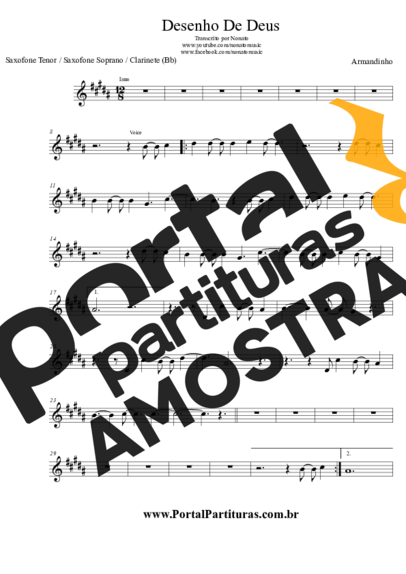 Armandinho  partitura para Saxofone Tenor Soprano (Bb)
