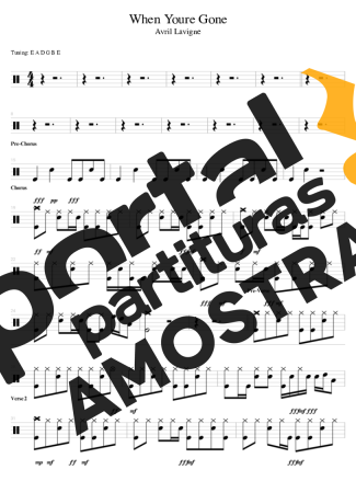 Avril Lavigne  partitura para Bateria