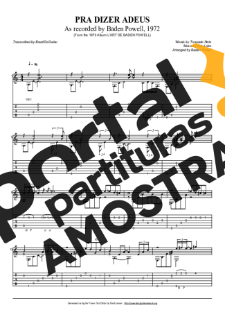 Baden Powell  partitura para Violão