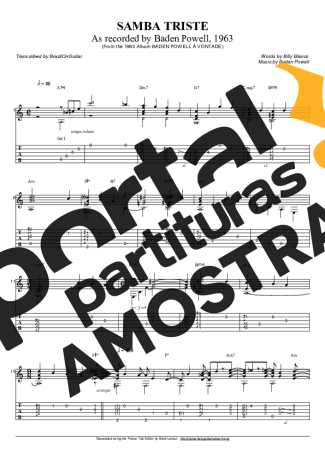 Baden Powell  partitura para Violão