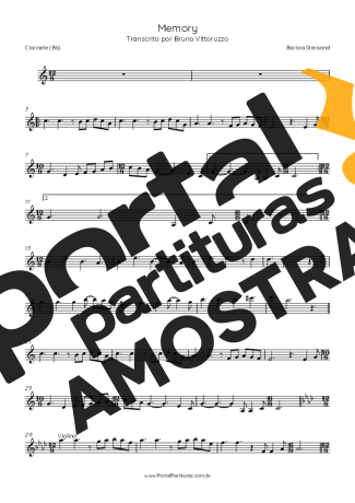 Barbra Streisand  partitura para Clarinete (Bb)