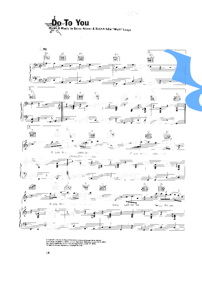 Bryan Adams  partitura para Piano