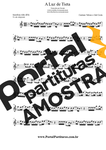 Caetano Veloso  partitura para Saxofone Alto (Eb)