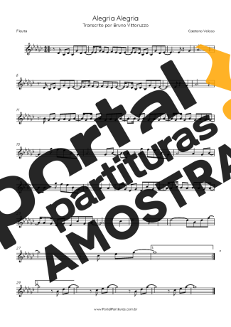 Caetano Veloso  partitura para Flauta Transversal