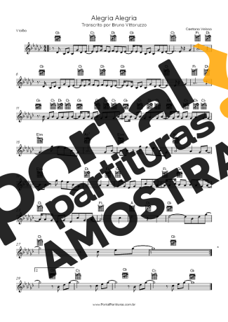 Caetano Veloso  partitura para Violão