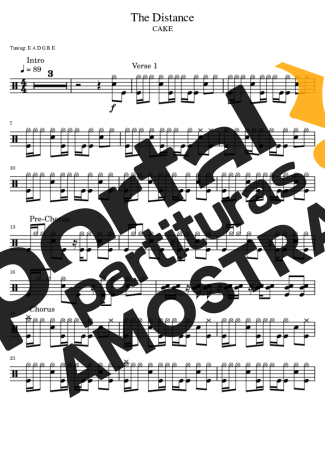 Cake  partitura para Bateria