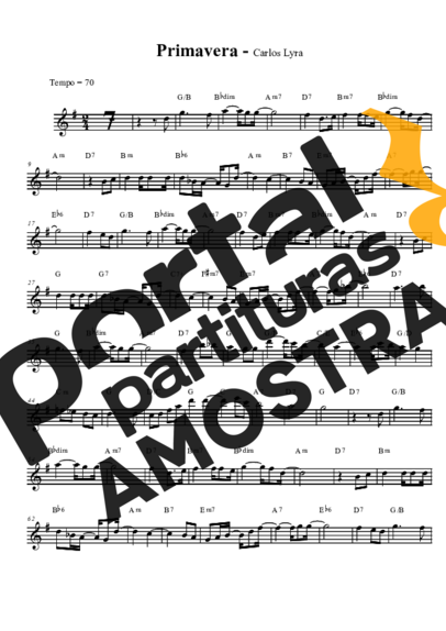 Carlos Lyra  partitura para Saxofone Tenor Soprano (Bb)