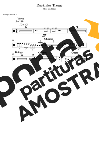 Cartoon Music  partitura para Bateria