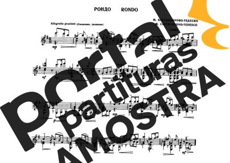 Castelnuovo-Tedesco  partitura para Violão