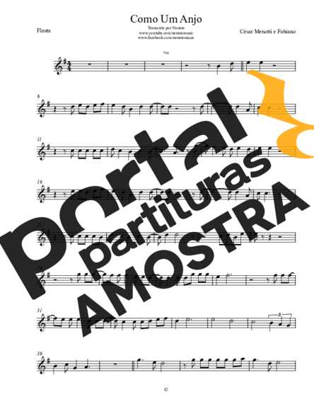 César Menotti e Fabiano  partitura para Flauta Transversal