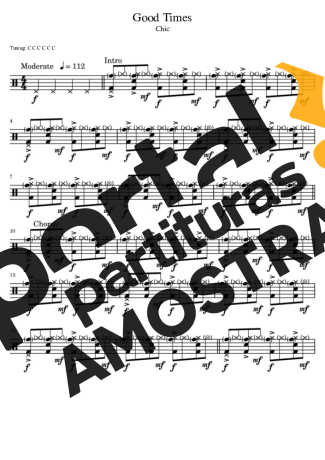 Chic  partitura para Bateria