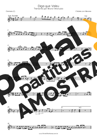 Chiclete com Banana  partitura para Clarinete (C)