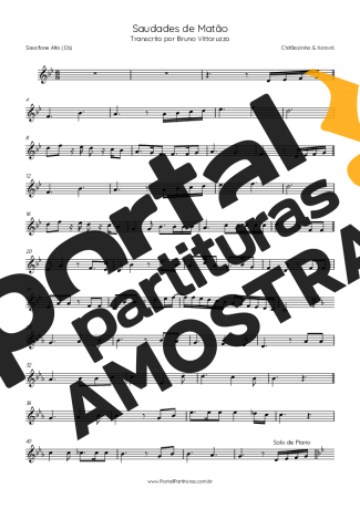 Chitãozinho e Xororó  partitura para Saxofone Alto (Eb)