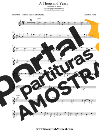 Christina Perri A Thousand Years partitura para Clarinete (Bb)