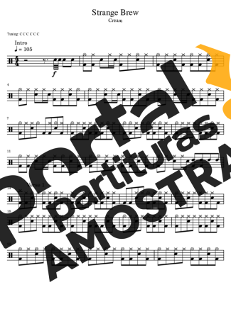 Cream  partitura para Bateria