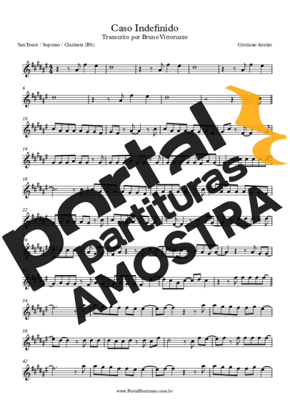 Cristiano Araújo  partitura para Saxofone Tenor Soprano (Bb)