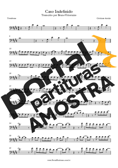 Cristiano Araújo  partitura para Trombone