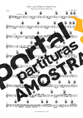 Cyndi Lauper  partitura para Violão