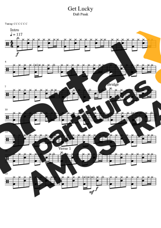 Daft Punk  partitura para Bateria