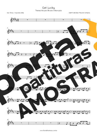 Daft Punk  partitura para Saxofone Tenor Soprano (Bb)