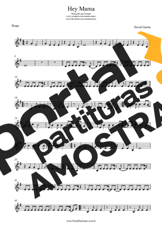 David Guetta  partitura para Flauta Transversal