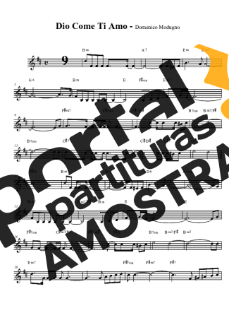 Domenico Modugno  partitura para Clarinete (Bb)