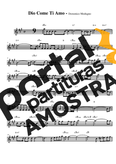 Domenico Modugno  partitura para Saxofone Alto (Eb)