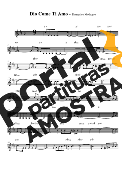 Domenico Modugno  partitura para Saxofone Tenor Soprano (Bb)