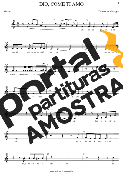 Domenico Modugno  partitura para Violino