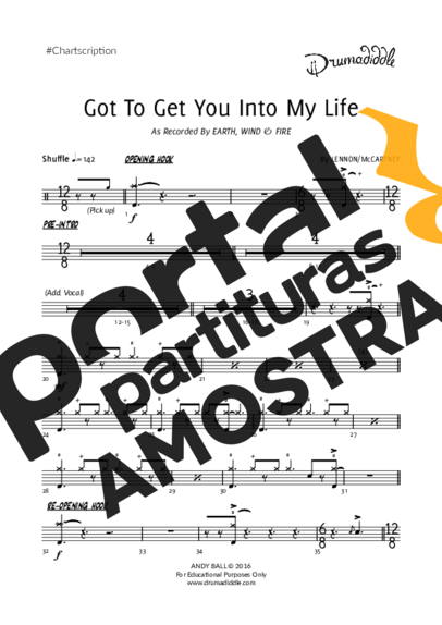 Earth Wind And Fire  partitura para Bateria