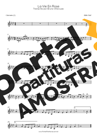 Édith Piaf  partitura para Clarinete (C)