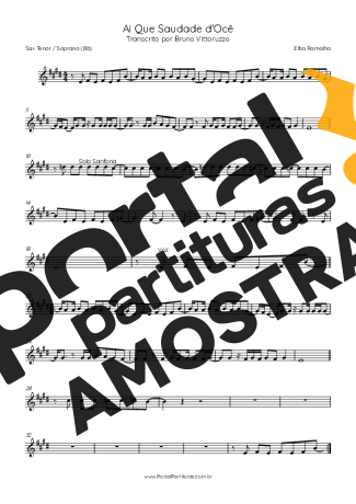 Elba Ramalho  partitura para Saxofone Tenor Soprano (Bb)