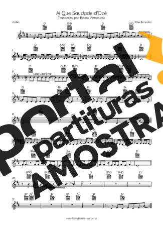 Elba Ramalho  partitura para Violão