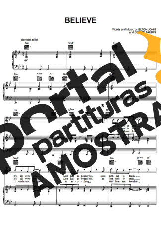 Elton John  partitura para Piano