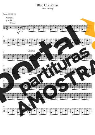 Elvis Presley  partitura para Bateria