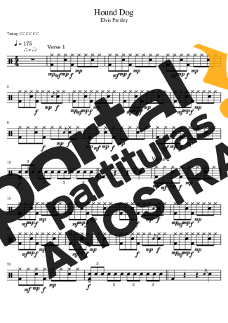 Elvis Presley  partitura para Bateria