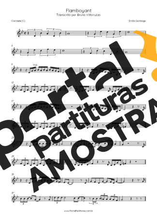 Emílio Santiago  partitura para Clarinete (C)