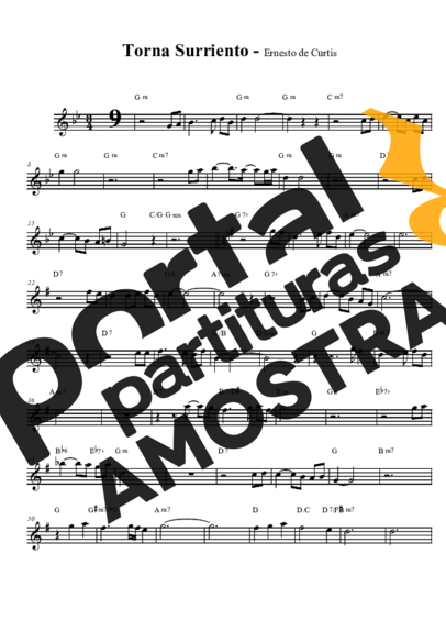 Ernesto De Curtis  partitura para Saxofone Tenor Soprano (Bb)