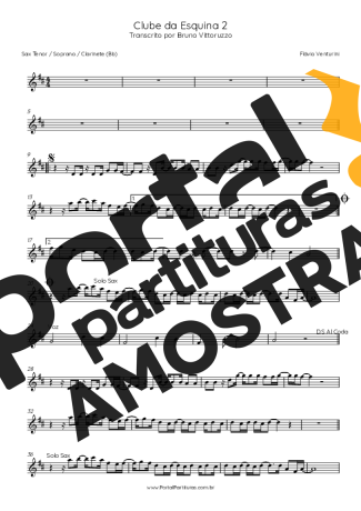 Flavio Venturine  partitura para Saxofone Tenor Soprano (Bb)