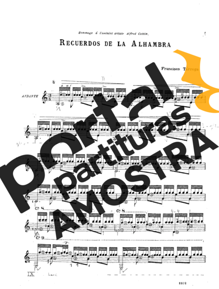 Francisco Tárrega  partitura para Violão