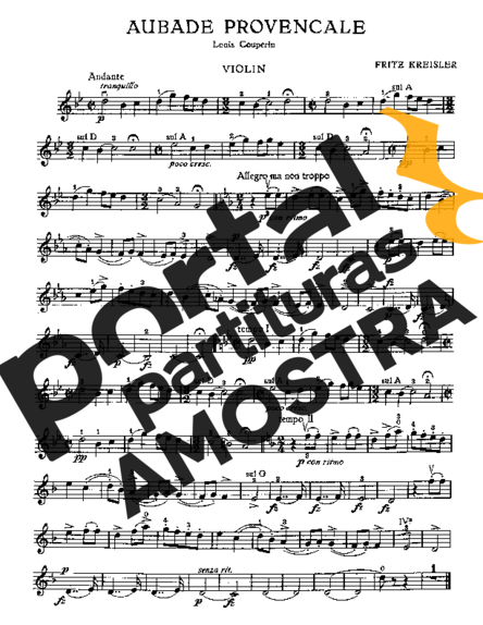 Fritz Kreisler  partitura para Violino