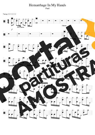 Fuel  partitura para Bateria