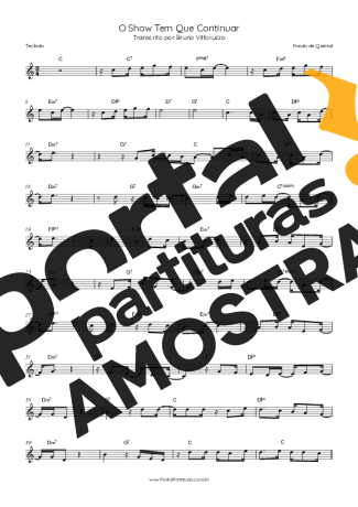 Fundo de Quintal O Show Tem Que Continuar partitura para Teclado