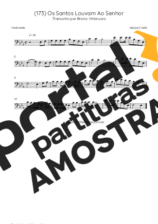 Harpa Cristã (173) Os Santos Louvam Ao Senhor partitura para Violoncelo