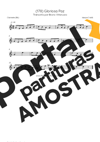 Harpa Cristã (178) Gloriosa Paz partitura para Clarinete (Bb)