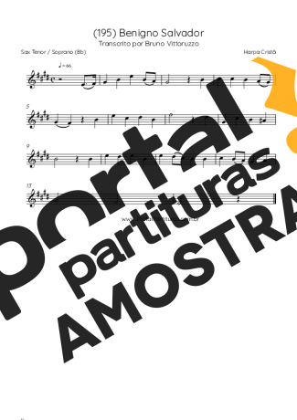 Harpa Cristã (195) Benigno Salvador partitura para Saxofone Tenor Soprano (Bb)