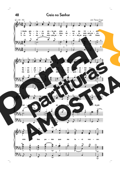 Partitura O Senhor Meu Pastor É