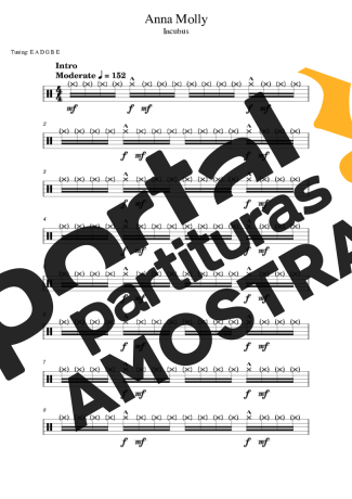 Incubus  partitura para Bateria