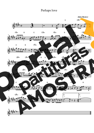 John Denver e Placido Domingo  partitura para Clarinete (Bb)