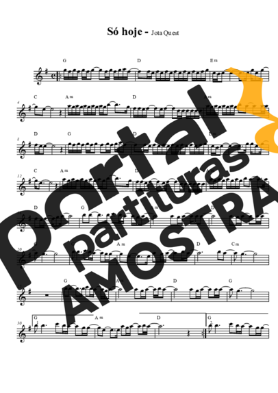 Jota Quest  partitura para Saxofone Tenor Soprano (Bb)